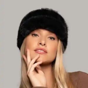 Elegant Black Faux Fur Headband